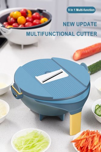 Multifunctional 9 In 1 Vegetable Cutter With Drain Basket