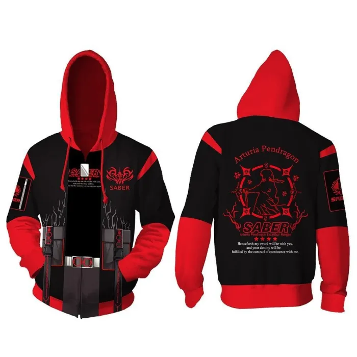 Fate Stay Night Archer 3D Printing Zipper Sweatshirts  Hooded Sweatshirts Fashion Men And Women Anime Jacket