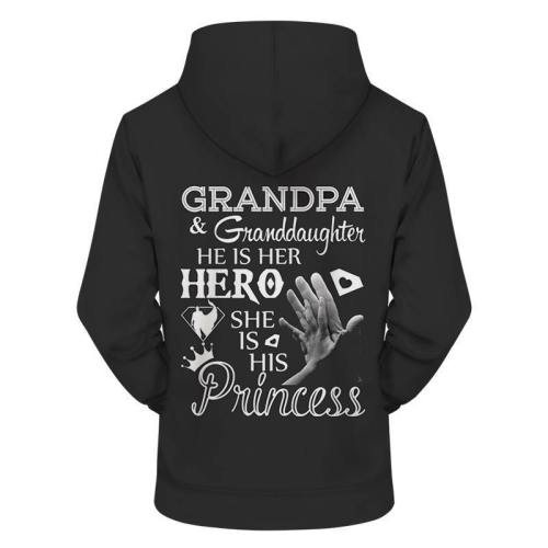 Grandpa & Granddaughter 3D - Sweatshirt, Hoodie, Pullover