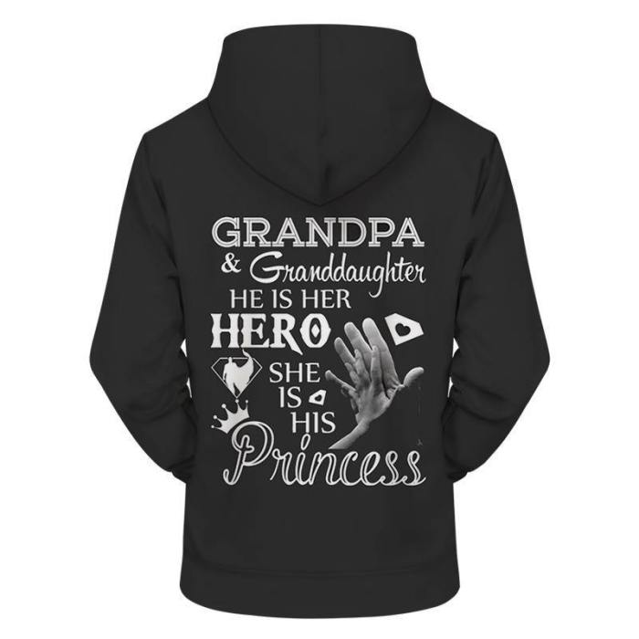 Grandpa & Granddaughter 3D - Sweatshirt, Hoodie, Pullover