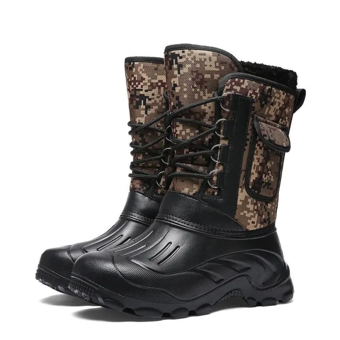 Winter Camouflage Snow Men Boots Rain Shoes Waterproof