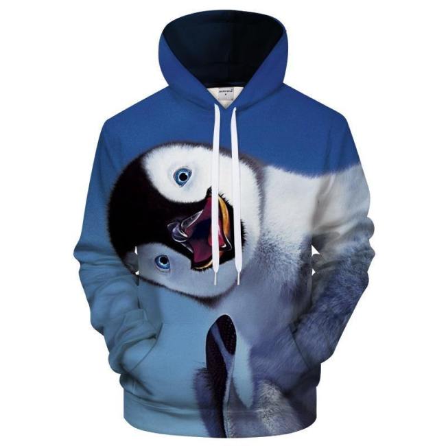 Happy Penguin 3D Sweatshirt Hoodie Pullover