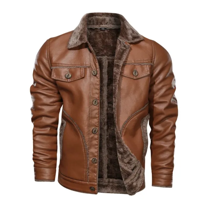 Men Fashion Plush Fleece Warm Jackets