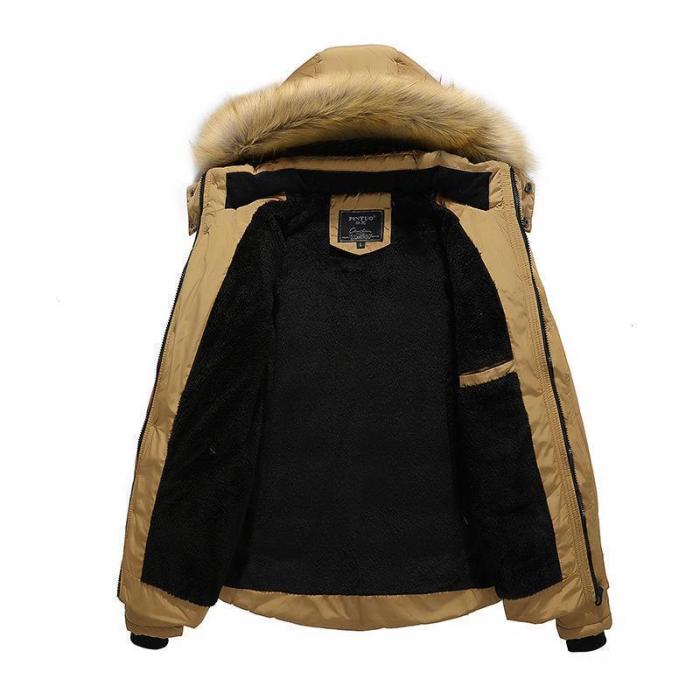 Manswears Down Coat Outdoor Warm Winter Thick Faux Fur Outwear