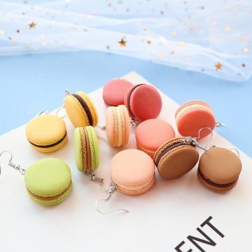 Cute Korean Pastel Colored Macaron Drop Earrings