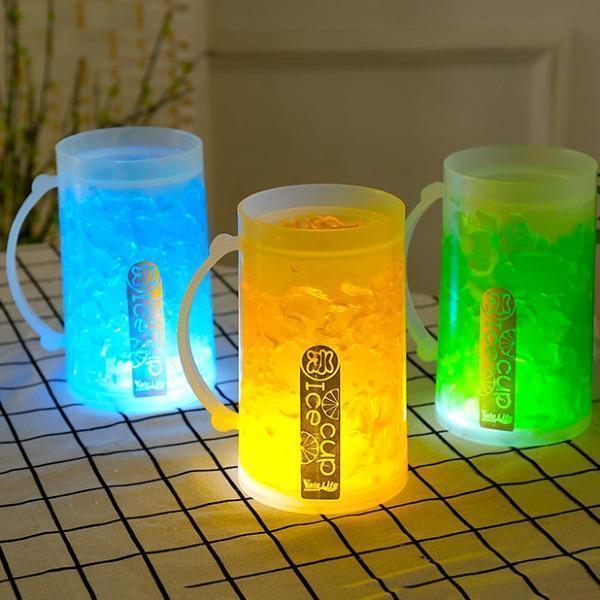 Luminous Double-Layer Refrigerated Glass Beer Mug