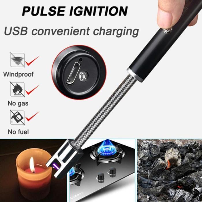 Usb Electric 360 Degree Rotation Rechargeable Flameless Windproof Zinc Alloy Lighter