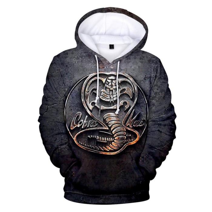 2 To 14 Years Kids Cobra Kai 3D Printed Sweatshirt The Karate Kid Cosplay Pullover Hoodie
