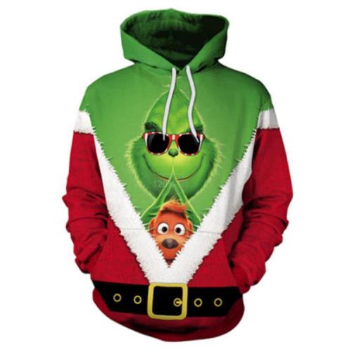 Green Haired Grinch Funny Icon 5 Anime Unisex 3D Printed Hoodie Pullover Sweatshirt