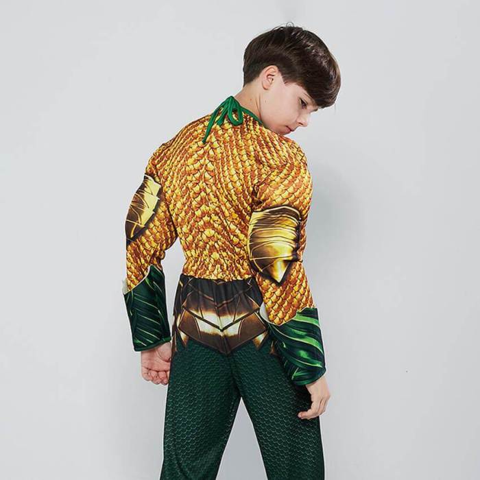 Aquaman Arthur Curry Jumpsuit Bodysuit Cosplay Costume For Children