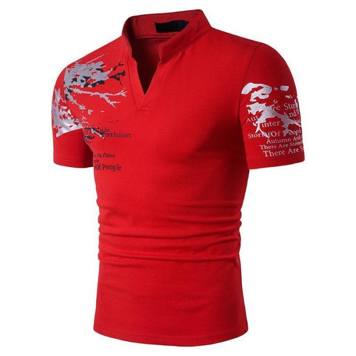 Men'S Print Graphic Solid Colored Casual Sports Polo