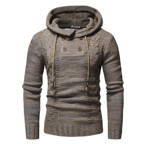Men'S Slim Thick Hooded Sweater