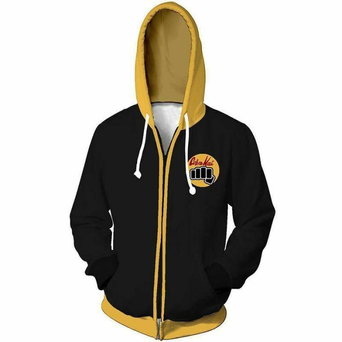 The Karate Kid Cobra Kai Season 3 Hoodie Cosplay Jacket Full Zip Coat Outwear Sweatshirt