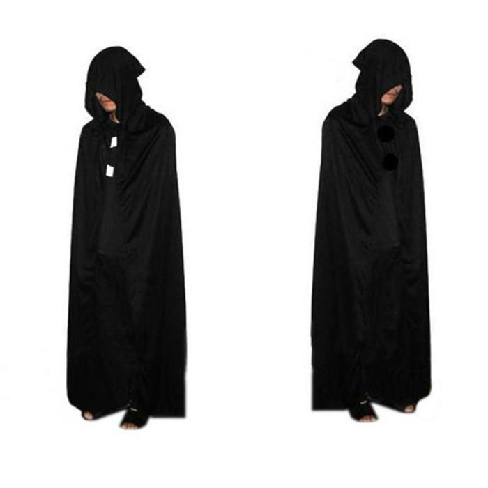 Halloween Cosplay Adult Black Death Devil Hooded Cloak
