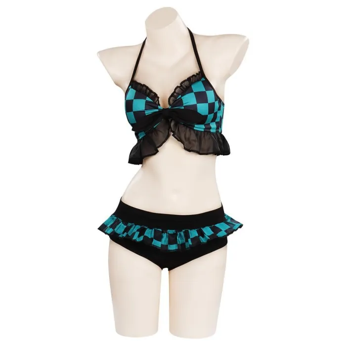 Anime Demon Slayer Kamado Tanjirou Swimwear Outfits Halloween Carnival Suit Cosplay Costume