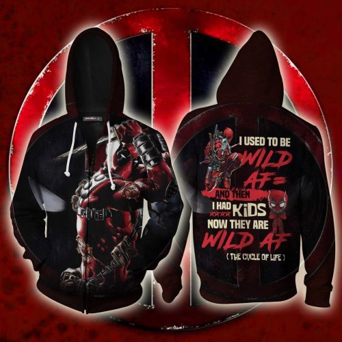 Deadpool Wade Winston Wilson  Mutants Movie Cosplay Unisex 3D Printed Hoodie Sweatshirt Jacket With Zipper