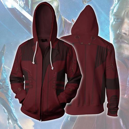 Avengers Movie Star-Lord Peter Jason Quill Cosplay Unisex 3D Printed Hoodie Sweatshirt Jacket With Zipper