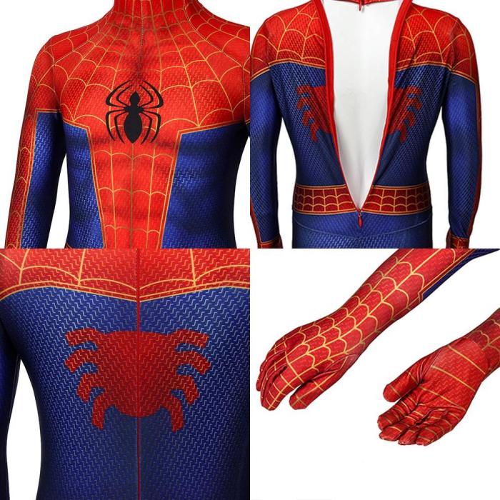 Kids Spider-Man Peter Parker Spider-Man: Into The Spider-Verse Jumpsuit Cosplay Costume -
