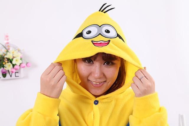 Yellow Minions Costume Women Pajamas Kid Adult  Sale Anime Cos Pyjama Party Female Sleepwear Minion Onesies For Kid Adult