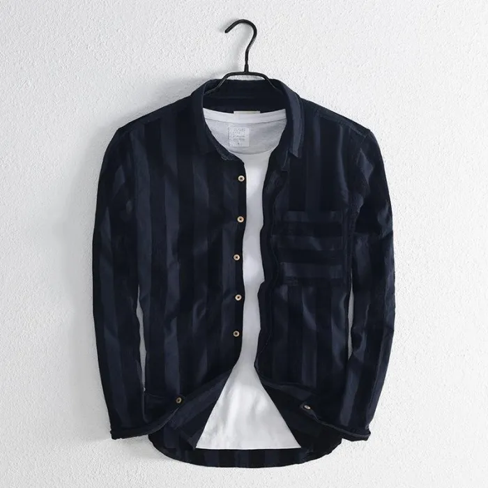 Manswear Fashion Striped Long Sleeve Shirt