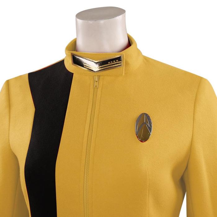 Star Trek: Discovery S4 Yellow White Women Uniform Outfits Halloween Carnival Suit Cosplay Costume