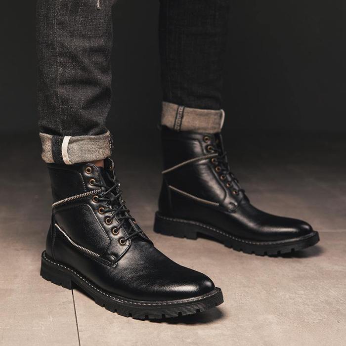 Men'S Casual Retro Leather Boots