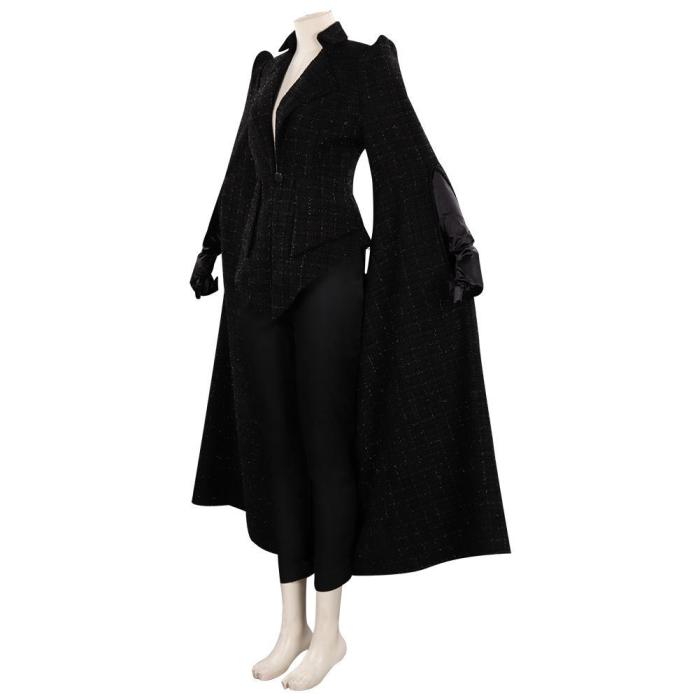 Cruella Black Coat Outfits Halloween Carnival Suit Cosplay Costume