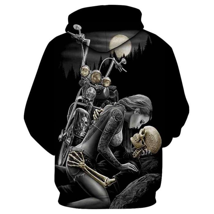 Woman With Skull Man Head Movie Cosplay Unisex 3D Printed Hoodie Sweatshirt Pullover