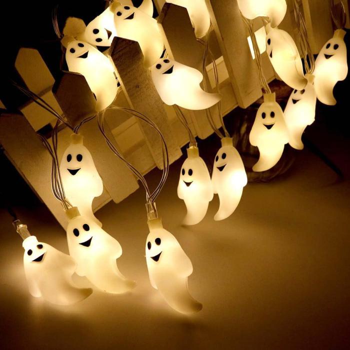 Halloween Funny Cute Led Ghost Shape Hanging Light String