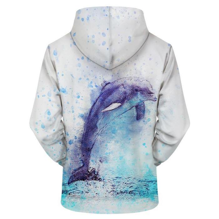 Dolphin Art 3D Sweatshirt Hoodie Pullover