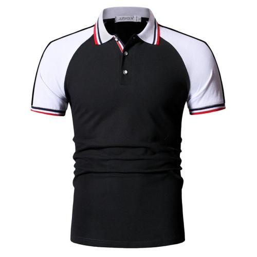 Men'S Raglan Sleeves Polo Shirt Fashion Collar Splice