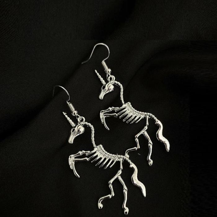 Unicorn Skeleton Dangle Earrings