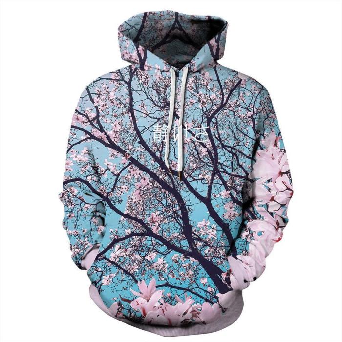 Printed Casual Plus Size Sports Jacket With Hoodie
