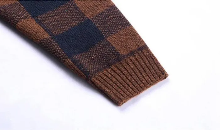 Winter Men'S Thick Warm Cardigan Knitted Sweater Plus Velvet