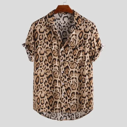 Men'S Solid Color Short Sleeve Relaxed Shirts