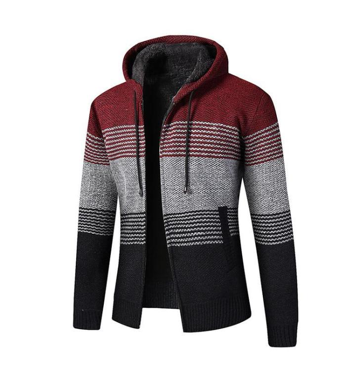 Autumn Winter  Thick Sweater Coat Man Hooded