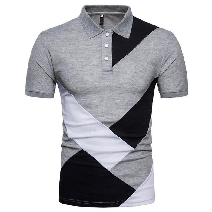 Men'S Casual Cotton Short-Sleeve Polo Splice Clothing
