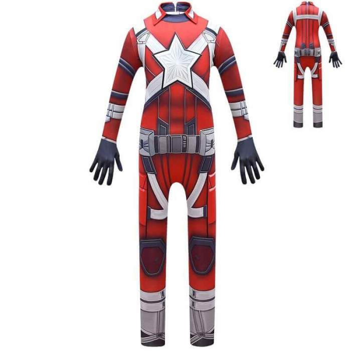 Kids Black Widow Red Guardian Spandex Zentai Jumpsuit Cosplay Costume