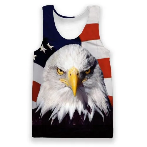 Usa Eagle Stare 3D Tank Top
