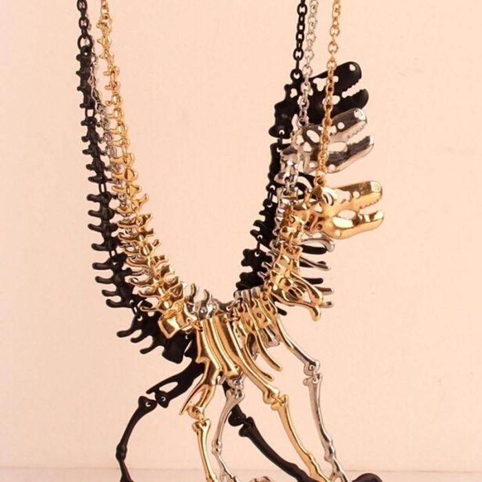 Dinosaur Skeleton Charm Necklace