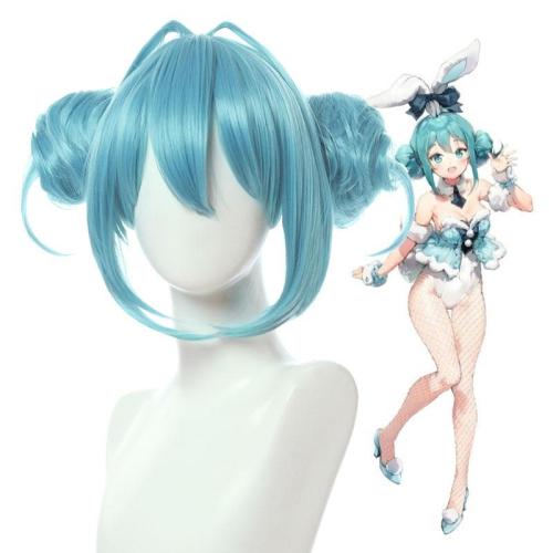 Vocaloid Hatsune Miku White Bunny Girl White Rabbit Blue Cosplay Wig