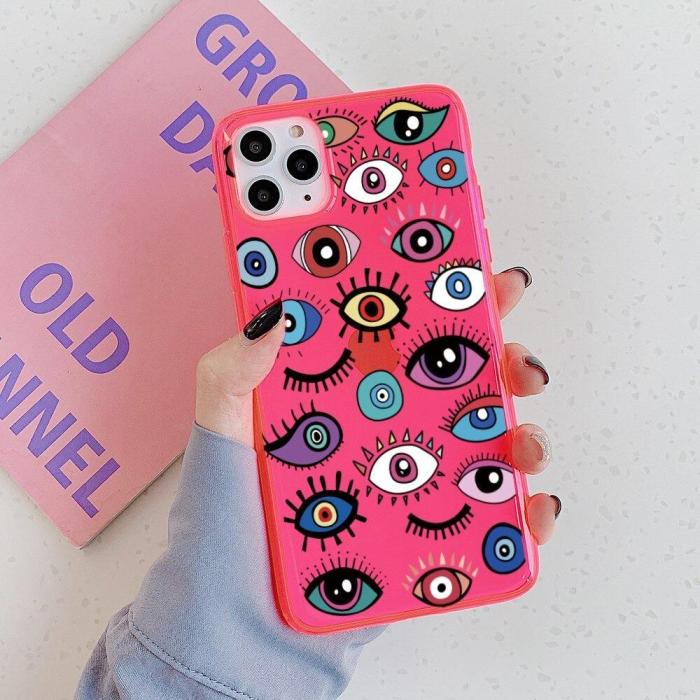 Funny Eyes Pattern Fluorescent Phone Case For Iphone
