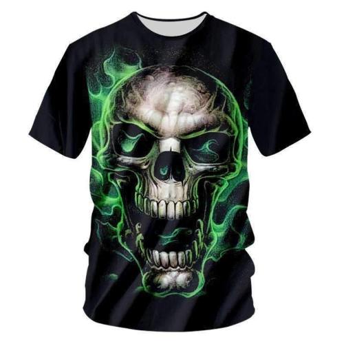 T-Shirt Men Skull T Shirt Metal