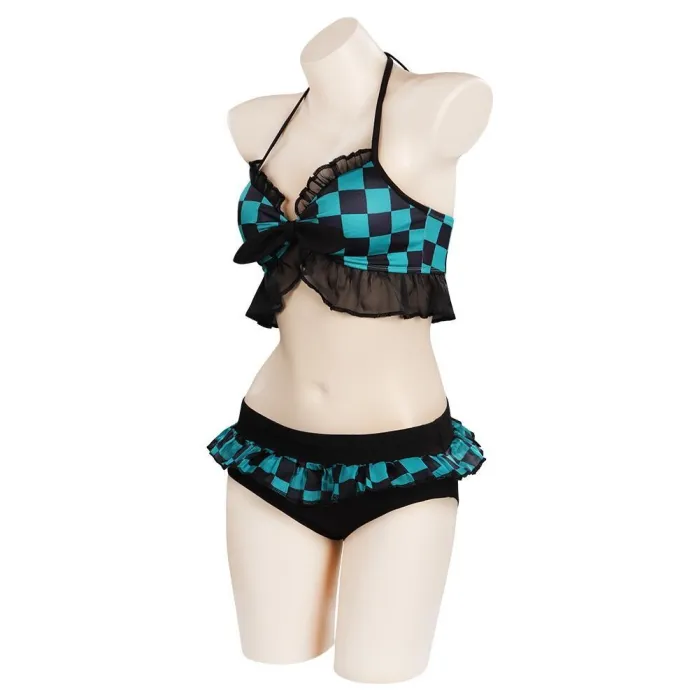 Anime Demon Slayer Kamado Tanjirou Swimwear Outfits Halloween Carnival Suit Cosplay Costume