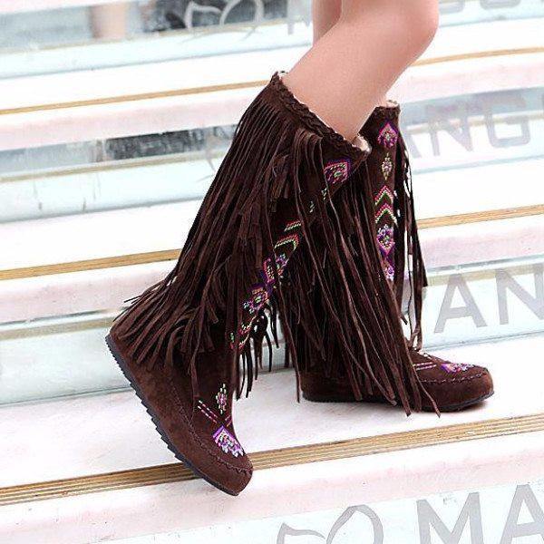 Knee High Fringe Winter Fashion Indian 