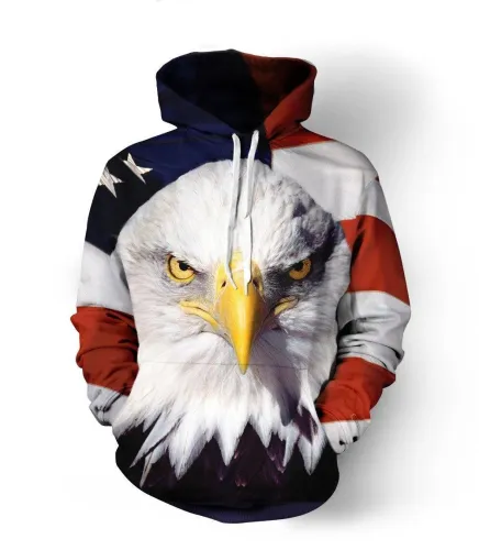 Usa Eagle Stare 3D Hoodie