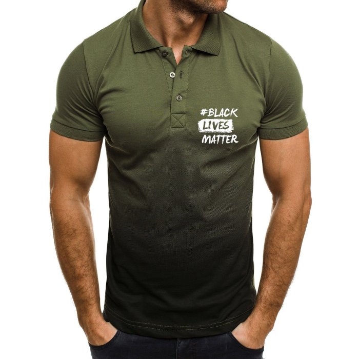 Men'S Short Sleeves Fashion Gradual Color Oversize Casual Shirt