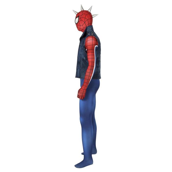 Peter Parker Punk Rock Suit Ps4 Spider-Man Jumpsuit Cosplay Costume -