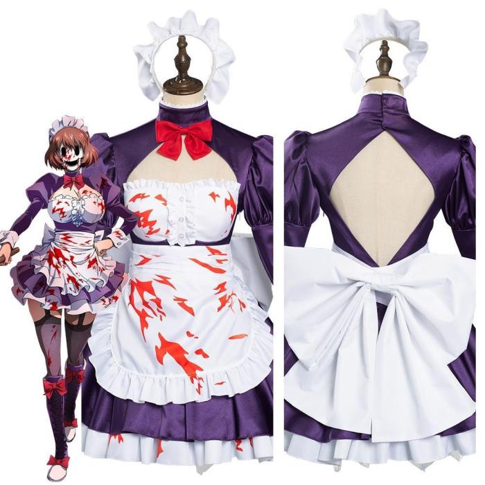 Anime High-Rise Invasion Maid-Fuku Kamen Maid Dress Outfits Halloween Carnival Suit Cosplay Costume