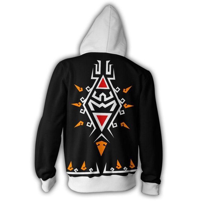 The Legend Of Zelda Game Royal Crest Icon Black Cosplay Unisex 3D Printed Hoodie Sweatshirt Jacket With Zipper